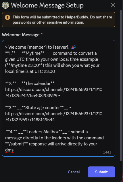 Welcome Messages 2